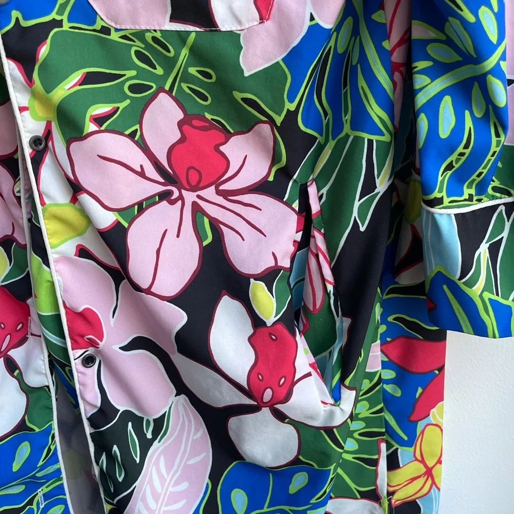 ZARA TROPICAL PRINT OVERSHIRT KIMONO Size S - Picture 9 of 10
